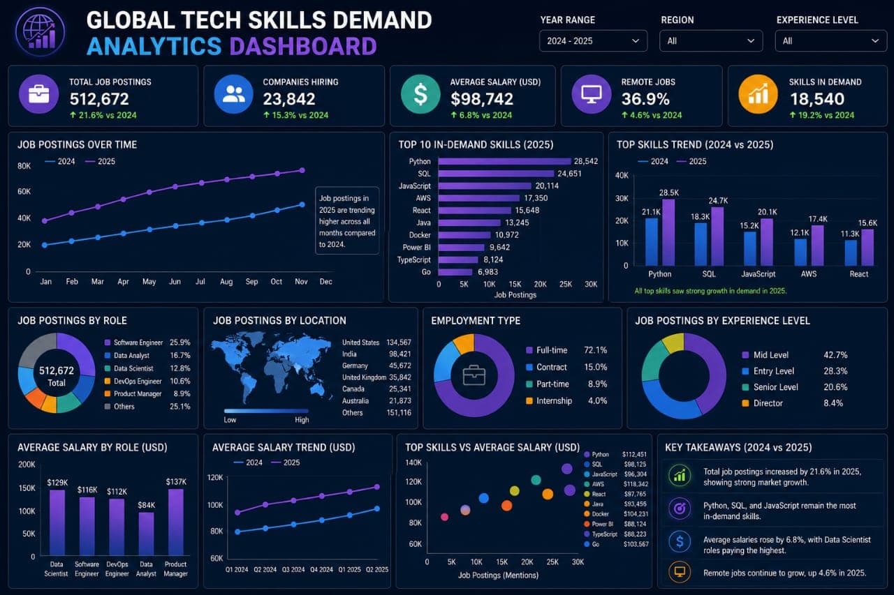 Global Tech Skills Demand Analytics Dashboard